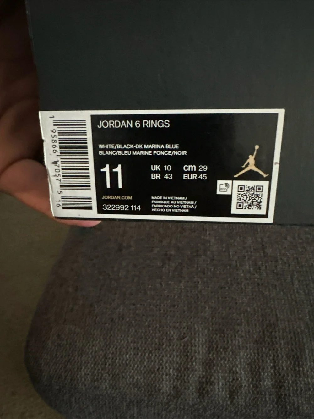 Jordan Men's Blue and Black 6 rings Sneakers